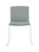 Set 4 Sedie 43,5x50x79 cm Giulia in Poliestere Bianco e Verde Salvia