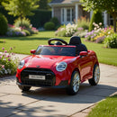 Macchina Elettrica per Bambini Licenza Ufficiale Mini Cooper S Cabrio 12V Sedili in Pelle e Telecomando Rosso