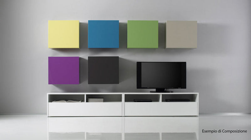 Mobile Sospeso Quadrato da Salotto con 2 Ripiani 57x31x51cm TFT  Boost Viola