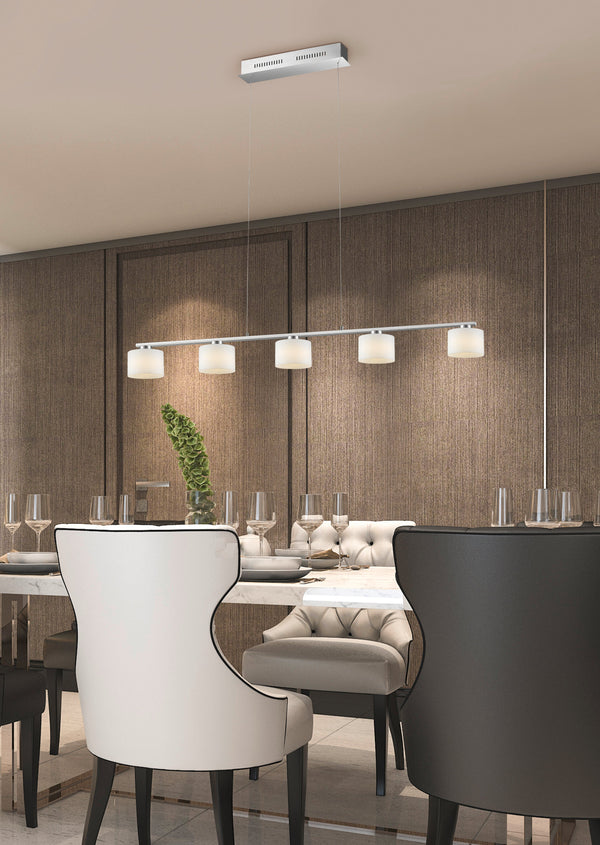 sconto Suspension LED d'intérieur en métal nickel mat