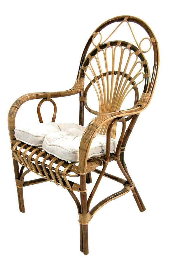 online Fauteuil de jardin haut en rotin avec coussin 61x63H43/99cm Semelle