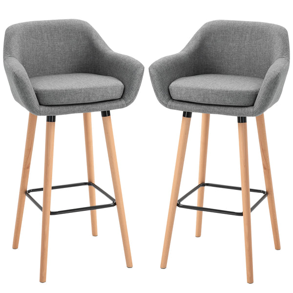 Lot de 2 Tabourets de Bar 55x48x100 cm en Tissu Gris online