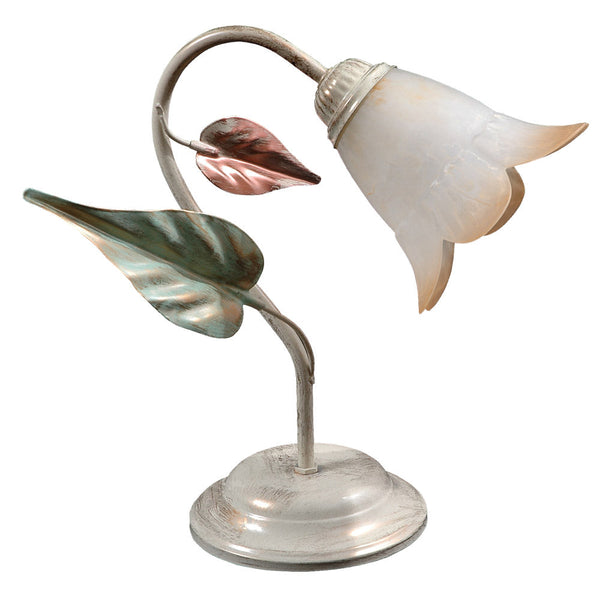 Lampe 1xE14 Cadre Vieilli Blanc Ombré Verre Ambré E-Energy Giulia prezzo