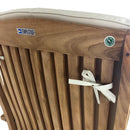 Cuscino per Sedia Pieghevole Bali Seduta e Schienale Sfoderabile Spesso 3 cm Crema      