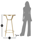 Tavolo Bar Circle Ø60x105 cm in Ferro MDF e Specchio Oro