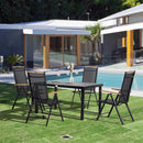 Set Tavolo e 4 Sedie da Giardino in Alluminio e Texteline Nero