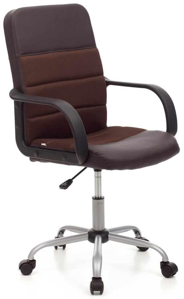 prezzo Chaise de bureau opérationnelle en similicuir et tissu brun doux
