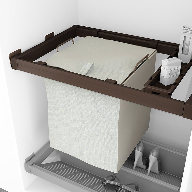 Kit Cesto Biancheria e Vaschette per Mobile con Guide Chiusura Soft Emuca Moka