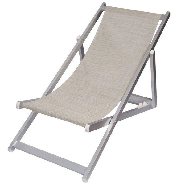 Chaise Longue Pliante 3 Positions en Aluminium et Textilène Gris acquista