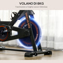 Cyclette con Volano da 8 kg e Schermo LCD 103x53x100-114A cm in Acciaio e ABS Rosso e Nero  