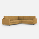 Divano Angolare 6 Posti 288x248x85 cm Yasel in Tessuto Ocra