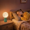 Lampada da Tavolo a Forma di Luna a 3 Tonalità Ø15x28 cm in ABS Bianco e Verde Scuro  