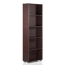 Libreria 5 Ripiani 60x30x189 cm in Legno MDF Marrone Scuro