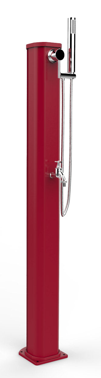 acquista Doccia Solare da Esterno Giardino 20L Miscelatore Doccetta e Lavapiedi Arkema Jolly Go Cherry