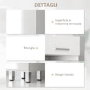 Mobile a Colonna Bagno 30x30x180 cm con Armadietti e Ripiani a Giorno Rivestimento in Melamina Bianco Lucido  