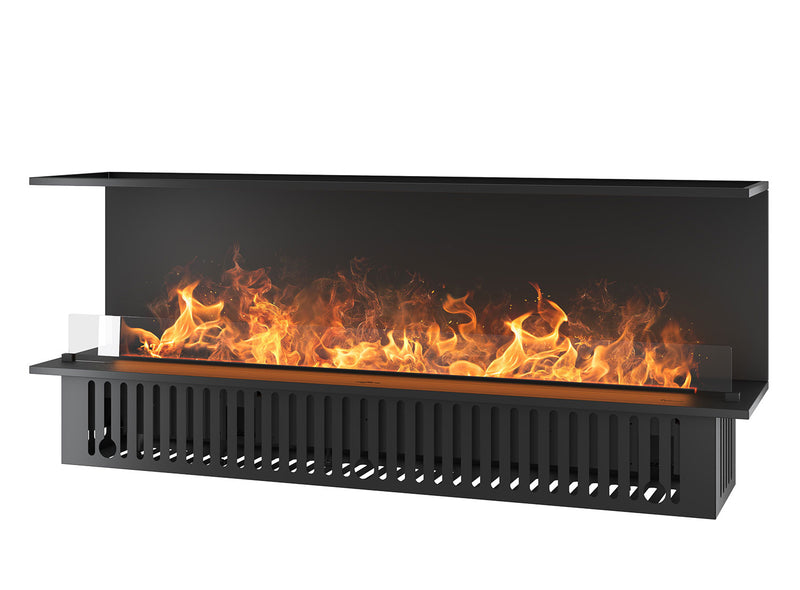 Camino a Vapore Elettrico  Da Incasso 180x50x40 cm Invapo Inside C1800 con Ricarica Automatica in Acciaio Verniciato Nero      