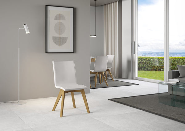 online Sedia 52x52x87 cm Trudy gambe quercia in Similpelle Bianco