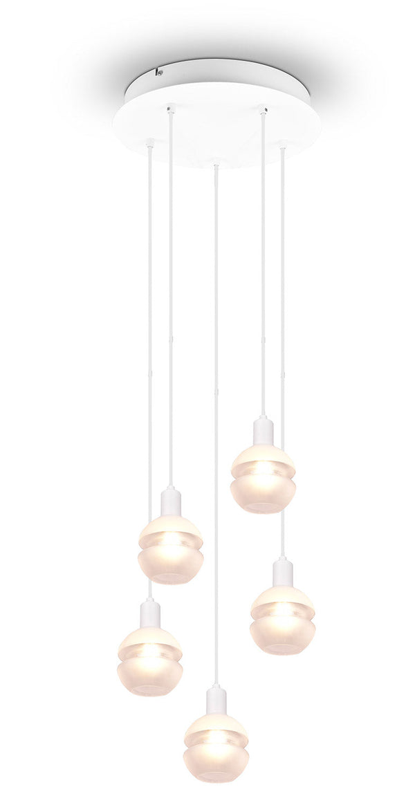 acquista Lampada a Sospensione da Interno Attacco E14 in Metallo Bianco Opaco