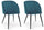 Lot de 2 chaises 53x57x81,5h cm Queen Velours Bleu