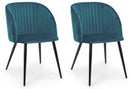 Set 2 Sedie 53x57x81,5h cm Queen Velvet Blu 