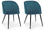 Lot de 2 chaises 53x57x81,5h cm Queen Velours Bleu