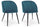 Lot de 2 chaises 53x57x81,5h cm Queen Velours Bleu