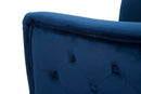 Poltrona Bucarest Blu Elettrico 76x74x73 cm in Playwood Spugna Tessuto e Metallo Blue e Oro