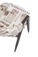 Set di 2 Sedie in Tessuto 79x59x51cm TFT Chair Giornale Nero e Bianco