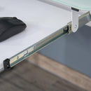 Scrivania da Ufficio Porta PC 116,5x54,5x100 cm con Mensole e Piano in Vetro  Bianca