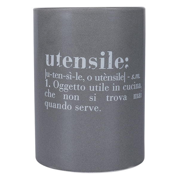 Porte-ustensiles de cuisine Ø10x14 cm en céramique VdE Tivoli 1996 Gris sconto