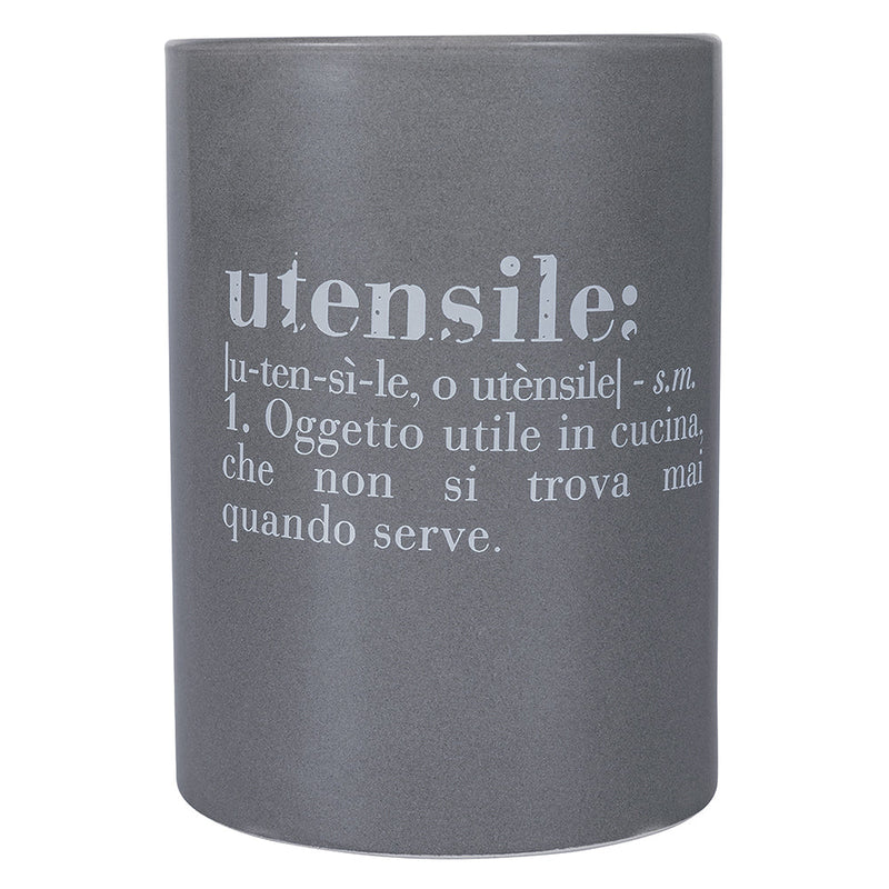 Porta Utensili da Cucina Ø10x14 cm in Ceramica VdE Tivoli 1996 Grigio