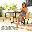 Set 5 Pezzi da Giardino con Tavolo 110x110x74 cm e 4 Sedie in Rattan PE e Legno Beige      