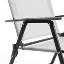 Sedia Pieghevole da Giardino  72x56x91,5 cm in Acciaio e Textline Capri Grigio Chiaro