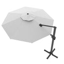 Ombrellone da Giardino Decentrato Ø3,5m in Alluminio Telo in Poliestere Mosini Jazz Grigio e Bianco