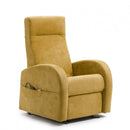 Poltrona Alzapersona Elettrica 2 Motori 74x85x160 cm in Tessuto Giallo