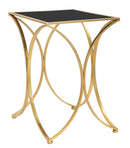 Tavolinetto Infinity 57x46x68 cm in Ferro e Specchio e MDF Oro e Nero