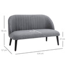 Divano 2 Posti 114x57x70 cm in Tessuto Grigio