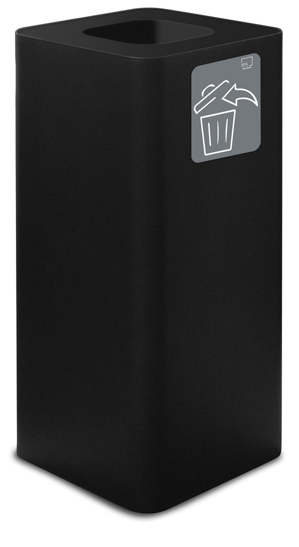 online Poubelle de collecte 38x38xh80 cm en acier peint avec pictogramme magnétique noir