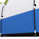 Tenda da Campeggio Impermeabile 420x200x150 cm con 2 Aree e 3 Ingressi in Poliestere e Fibra di Vetro Verde  