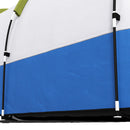 Tenda da Campeggio Impermeabile 420x200x150 cm con 2 Aree e 3 Ingressi in Poliestere e Fibra di Vetro Verde  