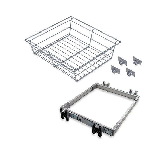 prezzo Kit de Tiroir Emuca en Acier et Aluminium Gris avec Guides Réglables Module 900 mm