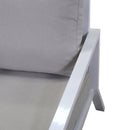 Set Salotto da Giardino Divano 2 Poltrone e Tavolino in Alluminio Cleveland Bianco e Grigio