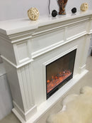 Camino Elettrico da Pavimento 116x150x33 cm Effetto Fiamma 1500W Nadejda maxi Bianco