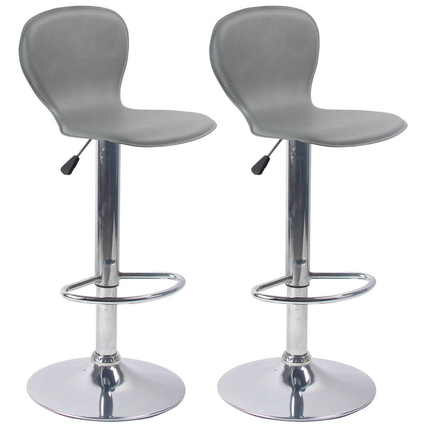 Set 2 Sgabelli con Alzata a Gas e Seduta Girevole in Similpelle Orlando Grigio sconto
