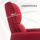 Poltrona Alzapersona Elettrica Reclinabile con Telecomando e Tasca in Tessuto Rosso   