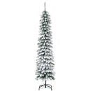 Albero di Natale Innevato Slim 180 cm con 395 Rami in Metallo e Plastica Verde      