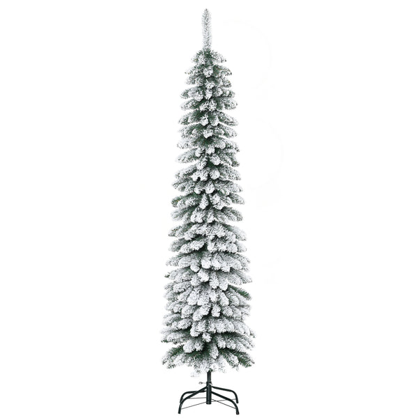 Albero di Natale Innevato Slim 180 cm con 395 Rami in Metallo e Plastica Verde acquista