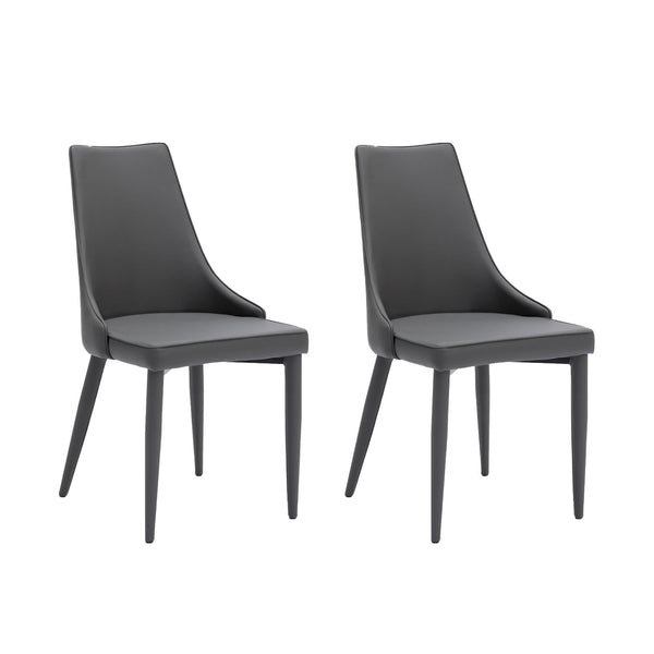 acquista Set 2 Sedie 46x46xH91 cm in Similpelle e Metallo Myriam Grigio scuro