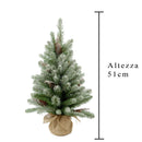 Mini Albero di Natale Artificiale H45 cm Abete innevato con Pigne 43 Tips Verde