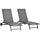 Set 2 Lettini Prendisole 66x165x102 cm con Schienale Reclinabile in Alluminio e Tessuto Traspirante Grigio Scuro
